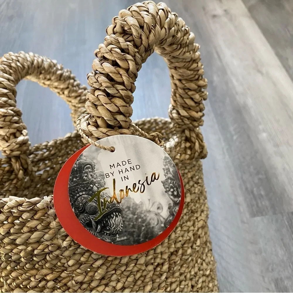 Basket NEW Home Decor Handmade Indonesia Cottagecore Bedroom Kitchen Bathroom
